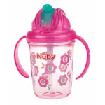 Nûby 360 ° Tritan kopp med sugerør 240 ml i rosa