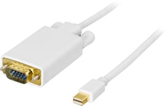 Mini DisplayPort to VGA(HD15) cable, male-male, 2m, white