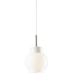 Pendellampa Magda vit, med vit kabel, blank opal E27