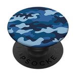PopSockets blue camo design light blue camouflage print for men boys PopSockets Swappable PopGrip