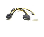 FCQLR pour Large 4pin + SATA to 8p Graphics Power Câble IDE/SATA to 8-pin Graphics Power Câble 6 + 2P 0.2m
