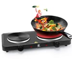 2500W Twin Hot Plates Electric Table Top Cooker Temperature Control Double Plate