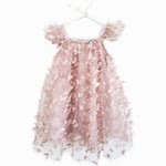 DOLLY BY LE PETIT TOM allover butterflies Tutu dress – pink - small 4-6 år