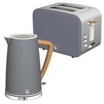 Swan Nordic Kitchen Grey Kettle and Toaster Set