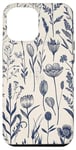 Coque pour iPhone 12 Pro Max Blue Floral Botanical Pattern Phone Cover