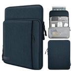 MoKo 9-11 Inch Tablet Sleeve Bag Carrying Case with Storage Pockets Fits iPad air 5 10.9" 2022, iPad Pro 11 2021/2020, iPad 9/8/7th Gen 10.2, iPad Air 4 10.9, Tab A 10.1, Tab S8 11", Indigo