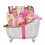 Luxury Spa Gift Set - Pamper Gifts for Women, 8pcs Rose Bath Gift Set