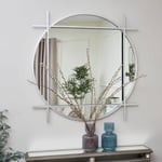 Large Round Silver Wall Mirror 97cm X 97cm