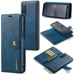 DG.MING Sony Xperia 10 V Plånboksfodral med avtagbart skal, Blue