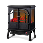 JHSHENGSHI Free Standing Electric Stove Fireplace Electric Fireplace Internal Heater Flame Black Stove Heater 43 Decibels Ultra Quiet 900W 1800W
