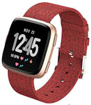 NeatCase Quick Release compatible with Fitbit Versa Watch Strap, Military Canvas Watch Band Watch Strap for Men Women (Red)