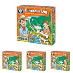 Orchard Toys Dinosaur Dig Game, build 3D Dinosaurs, fun memory game, educational games, birthday gift, kids age 4+ (Pack of 4)