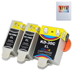 30XL Compatible Ink Cartridge for Kodak 30B Black & 30C Colour 30CL XL, work with Kodak Office 2150 2170 Hero 3.1 Hero 5.1 ESP 3.2 C110, C310, C315, Series Printers 1550532 1341080, 4 Pack