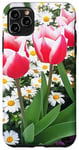 Coque pour iPhone 11 Pro Max Kelly Triumph Tulipes Marguerites Formes Mania Rouge et Blanc