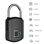 ZHSHOP IP65 Waterproof Fingerprint PadlockI Portable Fingerprint PadlockI USB Rechargeable Anti-theft Intelligent Keyless Security Padlock Door Luggage Lock Fingerprint Padlock (Color : Black)