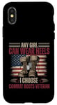 Femme vétéran Any Girl Can Wear Heels I Choose Combat Boots Coque pour iPhone X/XS