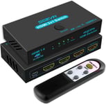 MONDODIGITALE-Multiprise Hdmi Pour Tv, Prise Hdmi Multiple Automatique, Switch Hdmi 4K@30Hz, Switch Hdmi 3 Entrées 1 Sortie, Commutateur Hdmi Avec Télécommande, Pour Ps5, Ps4, Lecteur, Dvd, Projecteur
