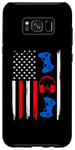 Coque pour Galaxy S8+ Manette de joueur drapeau américain 4 juillet Patriot garçons enfants hommes