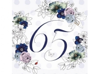 Clear Creation Swarovski kort fyrkantig Födelsedag 65 blommor