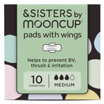 &SISTERS by Mooncup Organic Cotton Pads with Wings (Medium) - 10 P