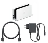 Official Nintendo Switch Charging TV Dock Set OLED White (Power Cable/HDMI) EU