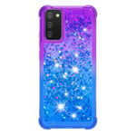A52 Samsung Case Glitter, Samsung A52s 5G Case 3D Cute Bling Sparkle Flowing Liquid Clear Transparent Gel Silicone ShockProof Protective Phone Cover for Samsung Galaxy A52 Case Girls, Purple & Blue