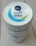 Nivea SOFT Refreshing Moisturising Cream for face/body/hands 3 x 200ml pots