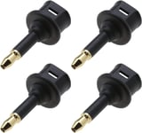 4Pcs 3.5Mm Adaptateur Mini Toslink Fibre Optique Numérique Toslink Vers Prise Jack Femelle Vers Mini Adaptateur De Connecteur Audio Optique Mâle Pour L'Audio[YIN4180723]