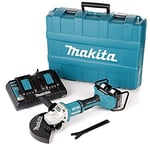 Makita DGA900PT2 (36V) Twin 18V Li-Ion LXT Brushless 230mm Angle Grinder Complete with 2 x 5.0 Ah Li-Ion Batteries And Charger Supplied In A Carry Case