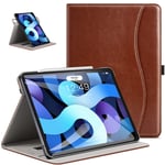 ZtotopCase for iPad Air 10.9 2020, Leather Case with Pocket and Stand, Business Leather Case for iPad Air 4 - Brown