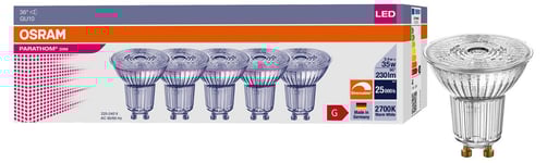 GU10 LED dimbar reflektorlampa 3,4 W, Osram PAR16, 5-pack