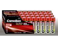 Camelion 11104006 Plus Alkaline Batterie Lr06 (Mignon, Aa, 40Er-Pack) Rot/Gold, Engångsbatteri, Aa, Alkalisk, 1,5 V, 40 Styck, 2700 Mah