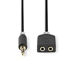 3.5 mm Earphone Headphone Y Splitter Cable Adapter Jack Male To Double Female HQ