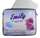 Personalised Ocean Sky Fish Art Laptop Sleeve Case 11 12 13 14 15 Inch Protective Waterproof Cover Bag - Universal fit for MacBook Air Pro Hp Lenovo Dell Asus Acer Chromebook (12-13 Inch)
