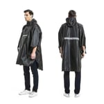 Regnkappa Män Kvinnor Regnrock Cykel Regnrock Vattentät Poncho Med Reflexremsa Black