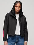 Superdry Hooded Embroidered SD Windbreaker Jacket - Black, Black, Size 10, Women