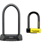 ABUS U-Lock Granit XPlus 540, Bike Lock with XPlus Cylinder, High Protection Against Theft, ABUS Security Level 15, Black/Grey & Kryptonite New York FAHGETTABOUDIT Lock - Yellow, Mini
