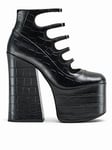 Marc Jacobs Kiki Croc-Embossed Platform Boots - Black