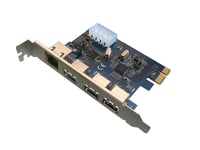 Carte contrôleur PCIE USB3 (3 ports) et GIGABIT ETHERNET (1 port) - PCI EXPRESS 1x