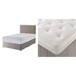 Silentnight Non Storage Divan | Sandstone| Super King with 1400 Eco Comfort Mattress | Firm | Super King