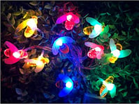 Solar LED String Light, 19.5ft 30 Flying Honey Bee LEDs, Outdoor Waterproof Fairy Light for Garden (Multi-Color)