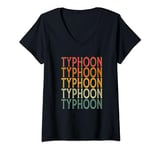 Womens Retro Custom First Name Typhoon V-Neck T-Shirt