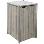 Abri poubelle en bois pour 1 poubelle 240 litres gris 80x69x115 cm - Hide