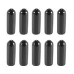 100 st Gummiändkåpor 4 mm ID PVC Runda Rörbultkåpor Trådskydd Svart-WELLNGS