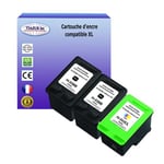 2+1 Cartouches compatibles avec HP PhotoSmart C3180, C3183, C3190, C3194, Pro B8350 remplace HP 338+ HP343 (Noir+Couleur) - T3AZUR