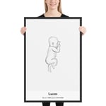Poster - Din baby 70 x 100 inramad - svart ram