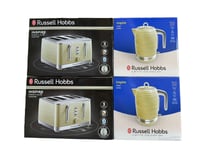 Russell Hobbs Inspire 1.7L Jug Kettle & 4 Slice Toaster Matching Set in Cream