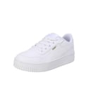 PUMA Carina Street PS Sneaker, White White Gold, 1 UK Child