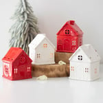 Red Gingerbread House Tealight Candle Holder Ornament Christmas Decoration Gift