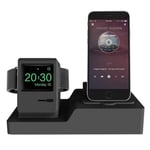 3-i-1 Laddställ för iPhone, Apple Watch & Airpods (Svart)